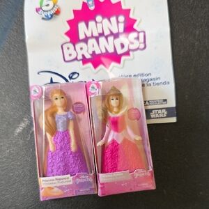 Disney Princess Mini Brand Figures Rapunzel And Aurora